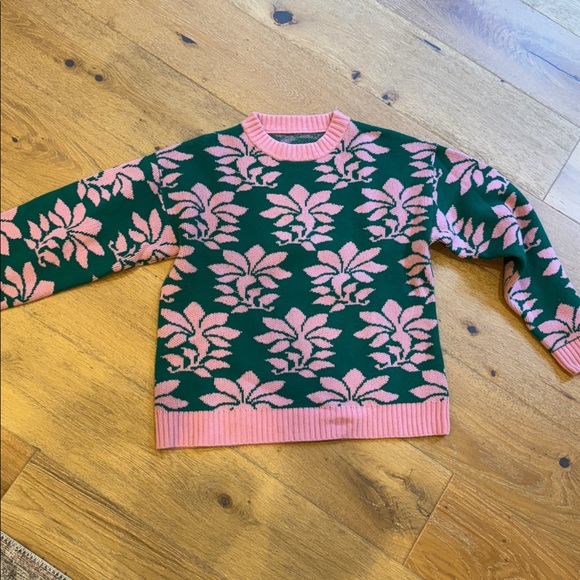 RHODE Pink and Green Floral Sweater - Picture 1 of 4